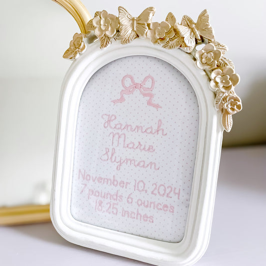 Embroidered Birth Announcement