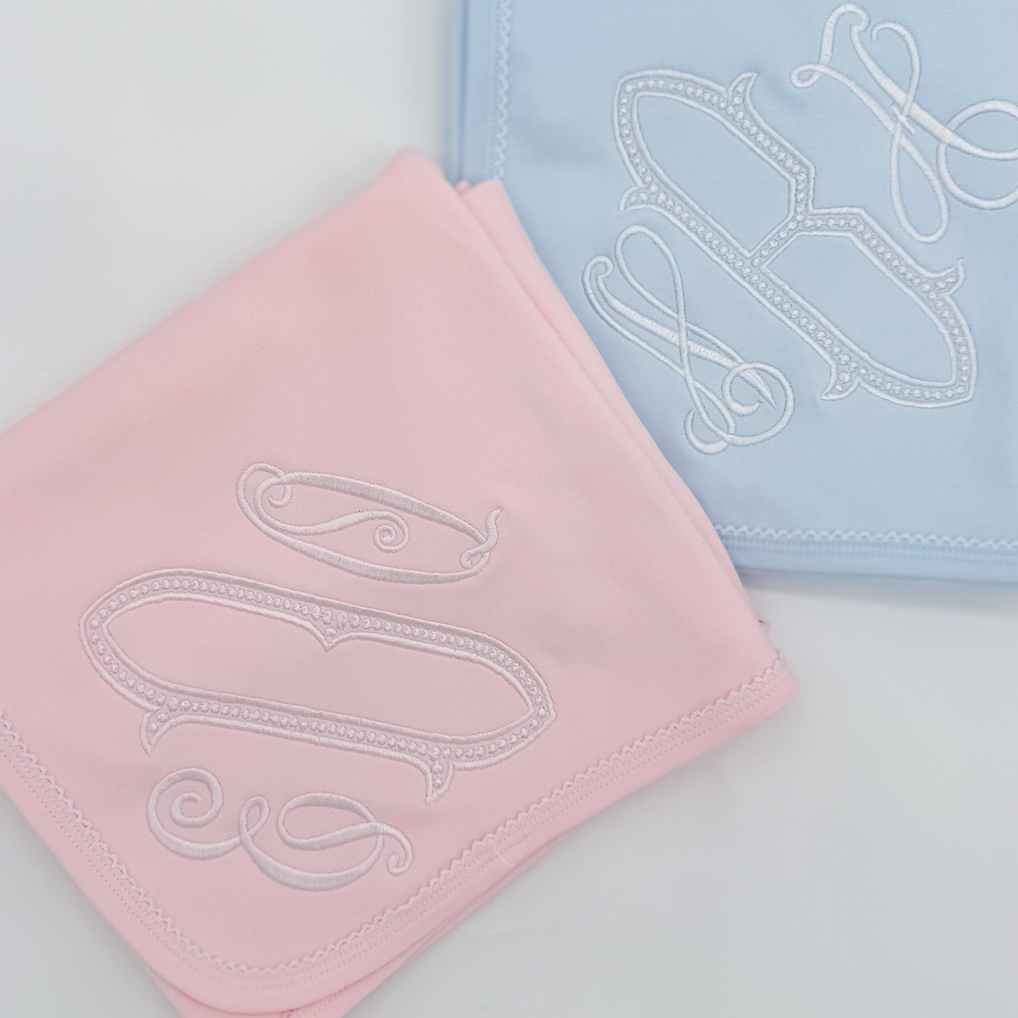 "Mega-Mono" Picot Trim Swaddle Blanket