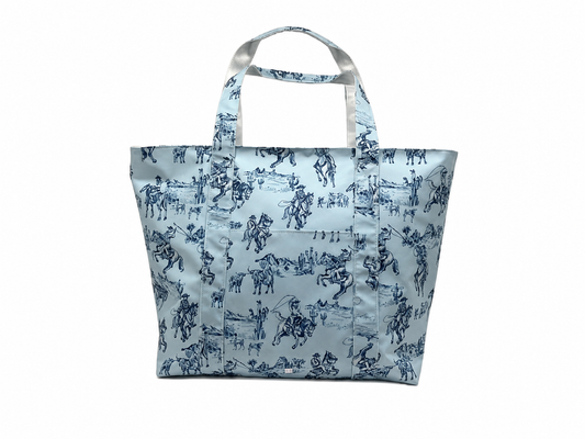 Jumbo Tote - Cowboy Toile Blue