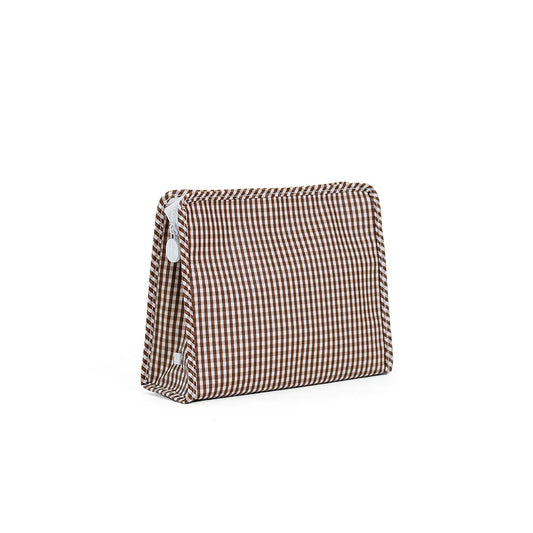 Roadie Large Zip Pouch - Gingham Coco