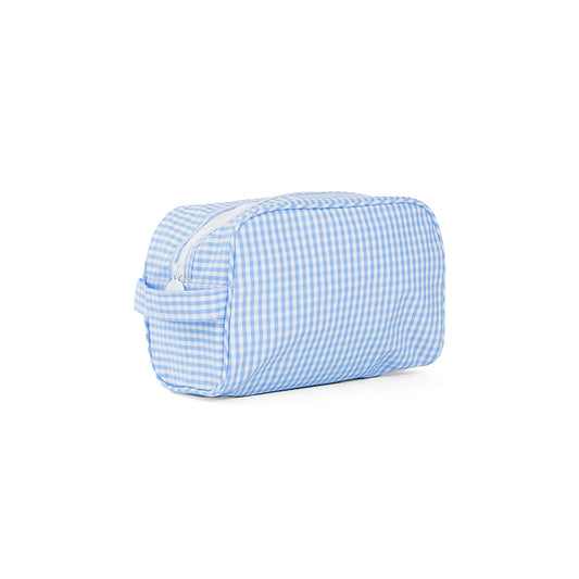 Stowaway Toiletry Bag - Gingham Sky