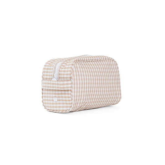 Stowaway Toiletry Bag - Gingham Khaki
