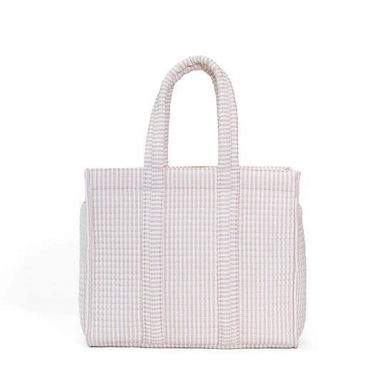 Quilted GOGO Tote - Pimlico Stripe Sand
