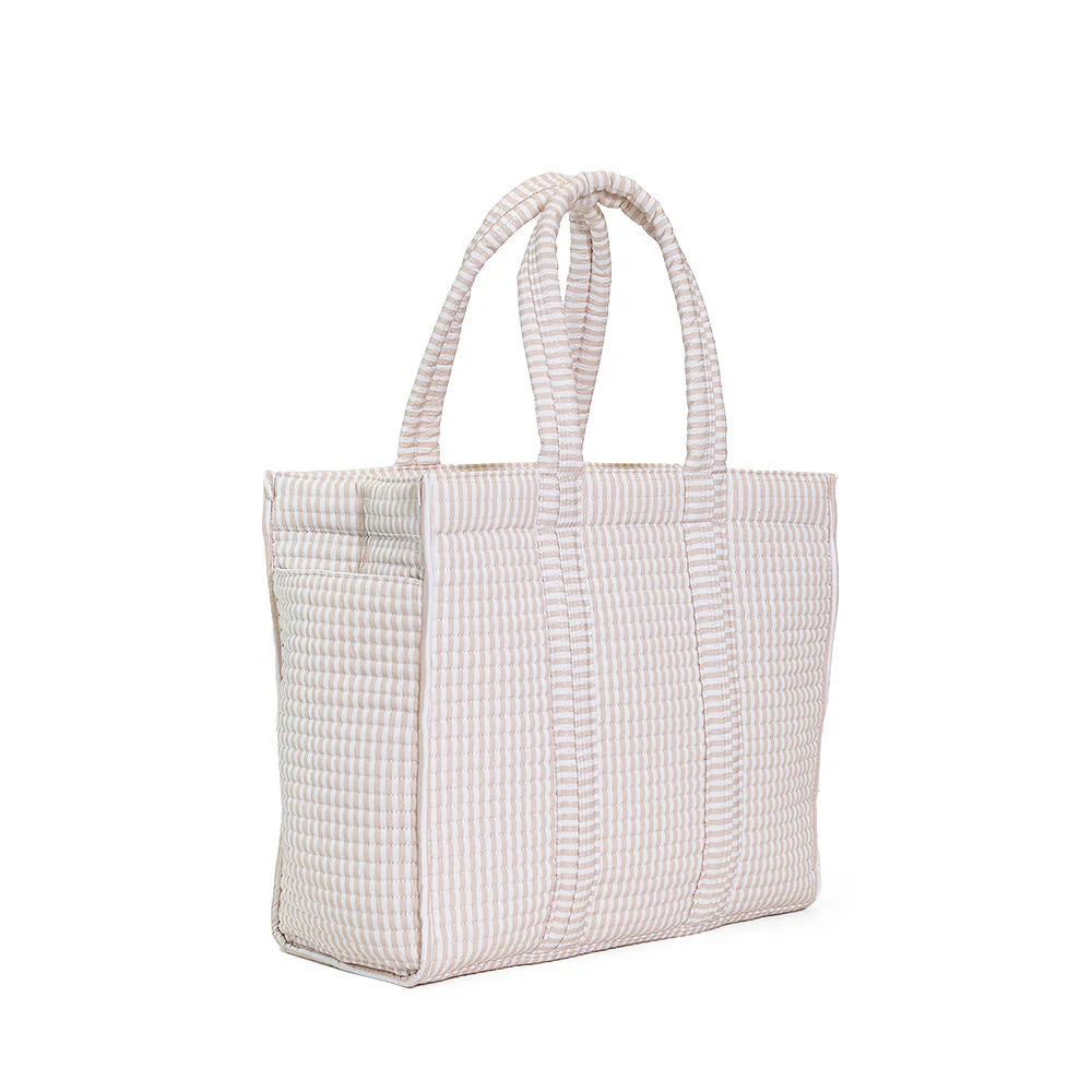 Quilted GOGO Tote - Pimlico Stripe Sand