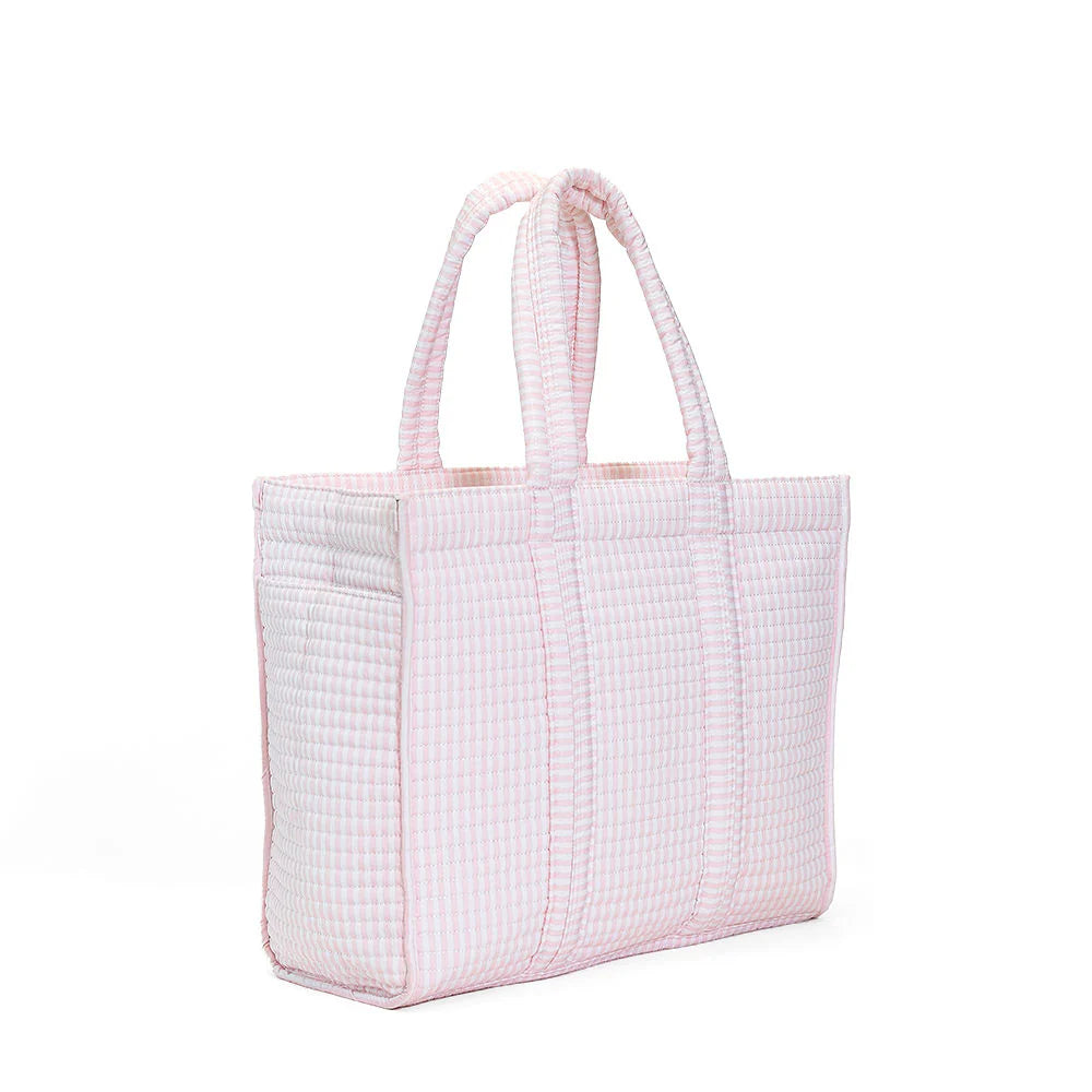 Quilted GOGO Tote - Pimlico Stripe Pink