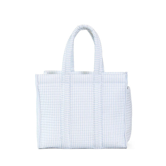 Quilted GOGO Tote - Pimlico Stripe Blue