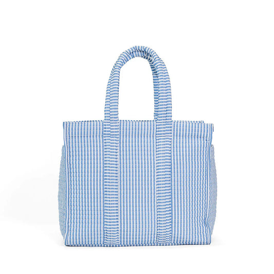 Quilted GOGO Tote - Pimlico Stripe Chambray
