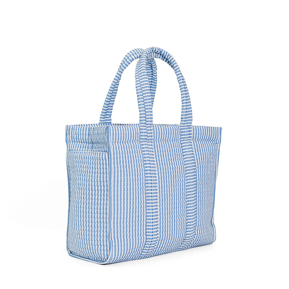 Quilted GOGO Tote - Pimlico Stripe Chambray