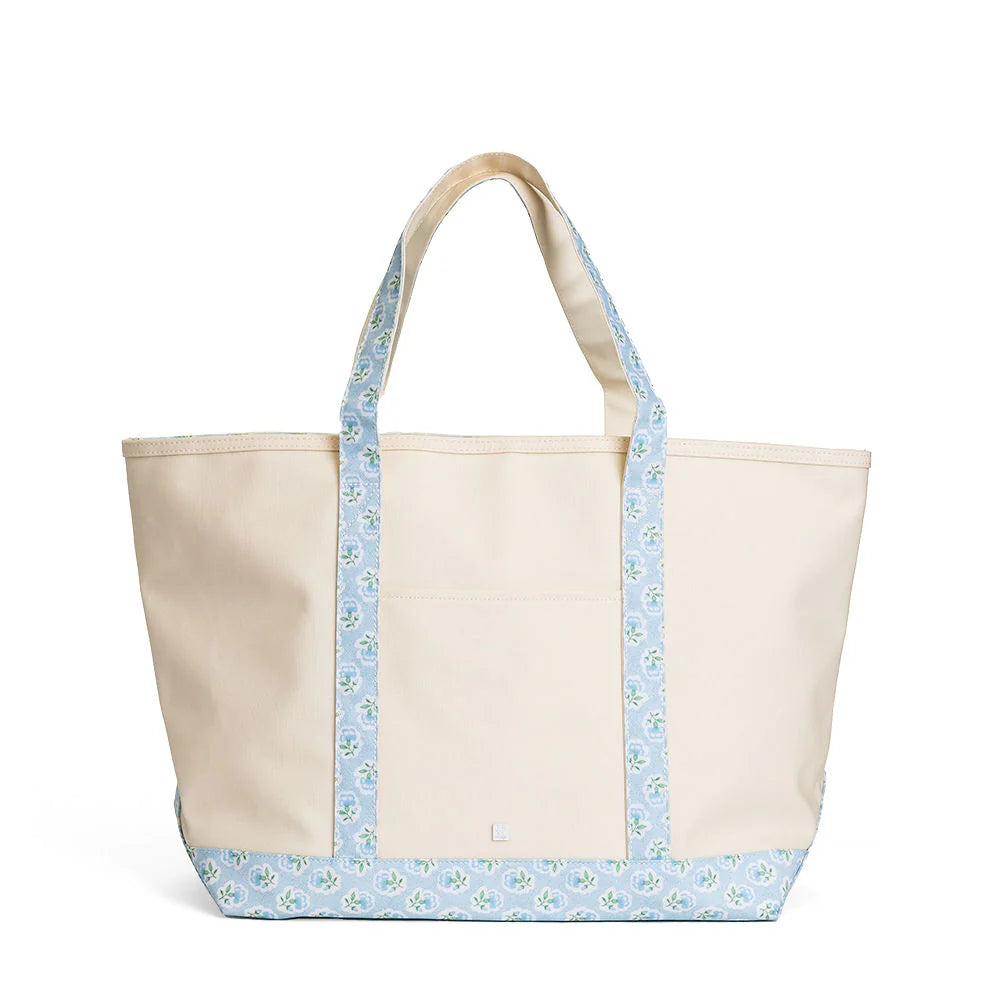 Coated Canvas Tote - Petite Fleur Blue