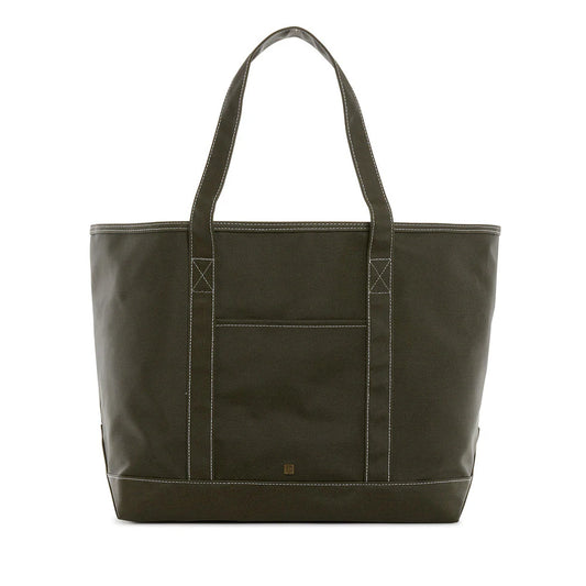 Coated Canvas Tote - Solid Olive
