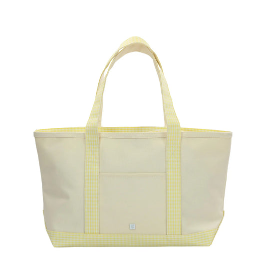 Coated Canvas Tote - Gingham Buttercup