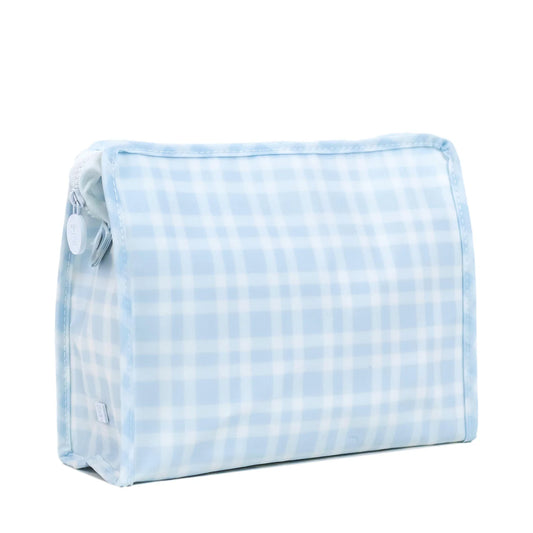 Roadie Large Zip Pouch - Pimlico Plaid Blue