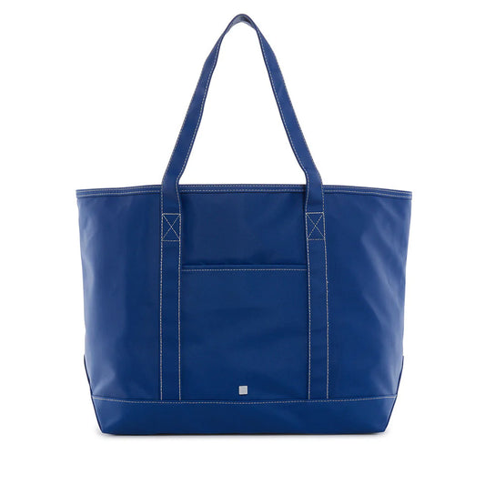 Coated Canvas Tote - Solid Blue Bell