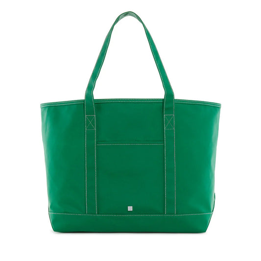 Coated Canvas Tote - Solid Kelly Green