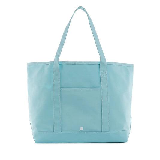 Coated Canvas Tote - Solid Lake Blue