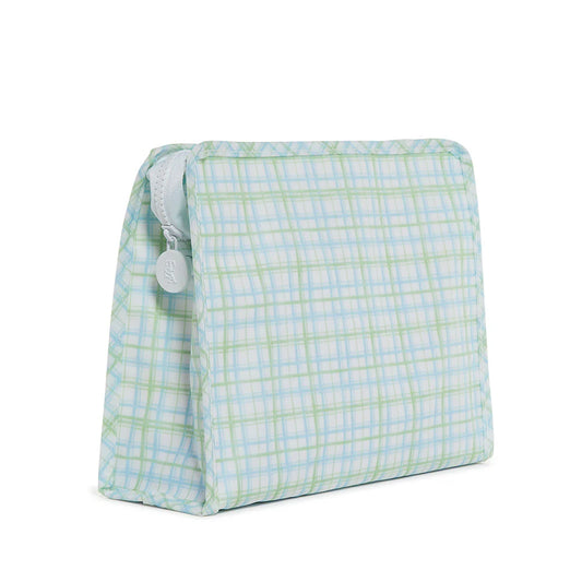 Roadie Large Zip Pouch - Classic Green Plaid - $5 Embroidery Sale