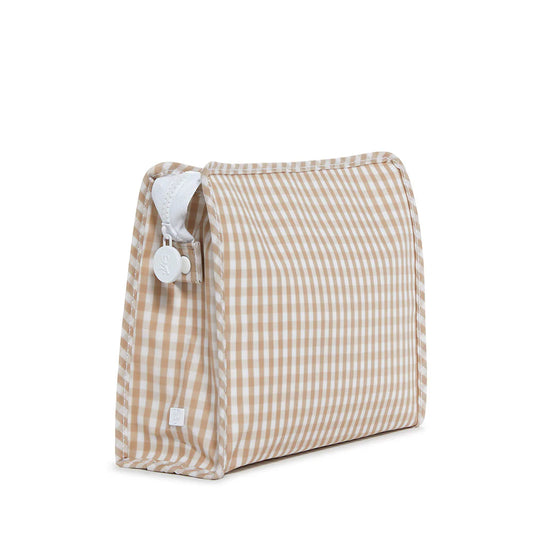 Roadie Large Zip Pouch - Gingham Khaki