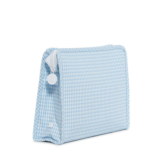 Roadie Large Zip Pouch - Gingham Mist