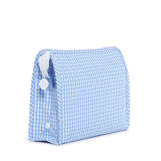 Roadie Large Zip Pouch - Gingham Sky