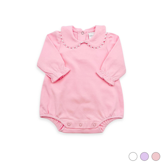 Long Sleeve Scalloped Bubble Romper