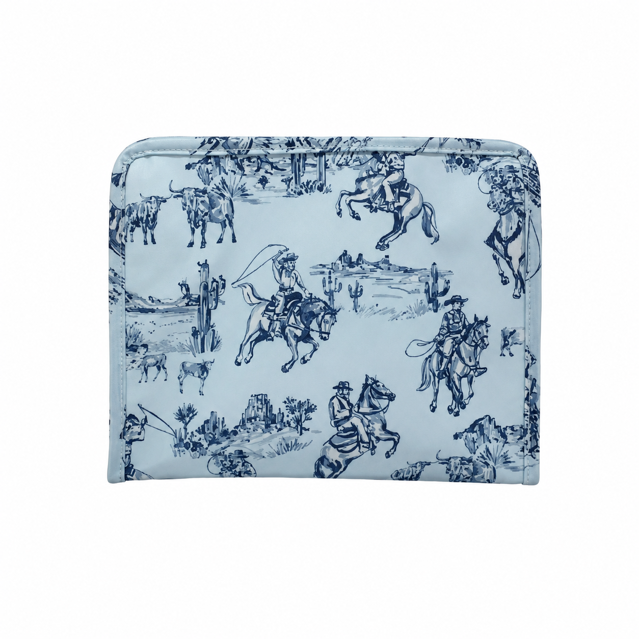Roadie Large Zip Pouch - Cowboy Toile Blue