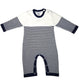 Seed Stitched Striped Cotton Romper