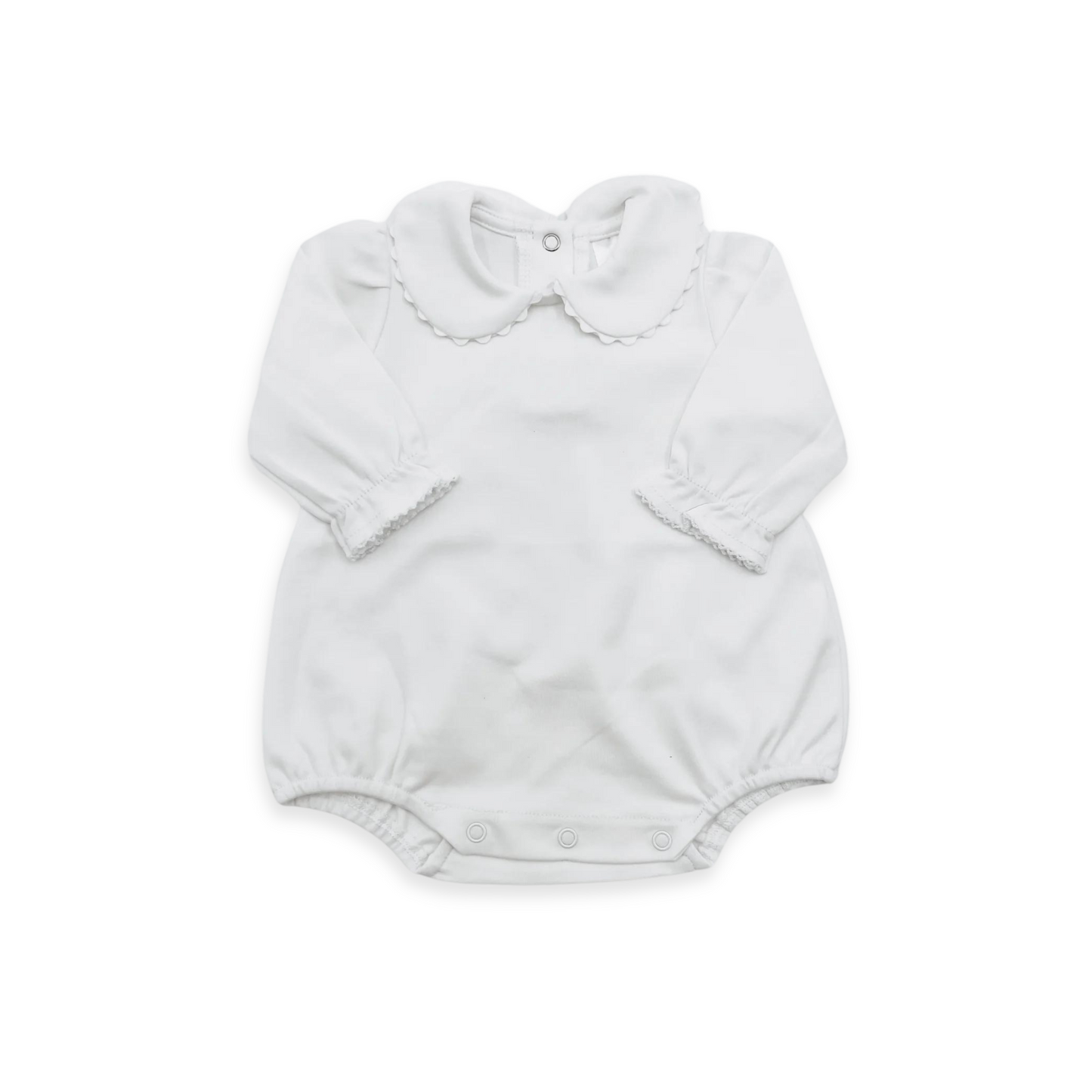 Long Sleeve Scalloped Bubble Romper
