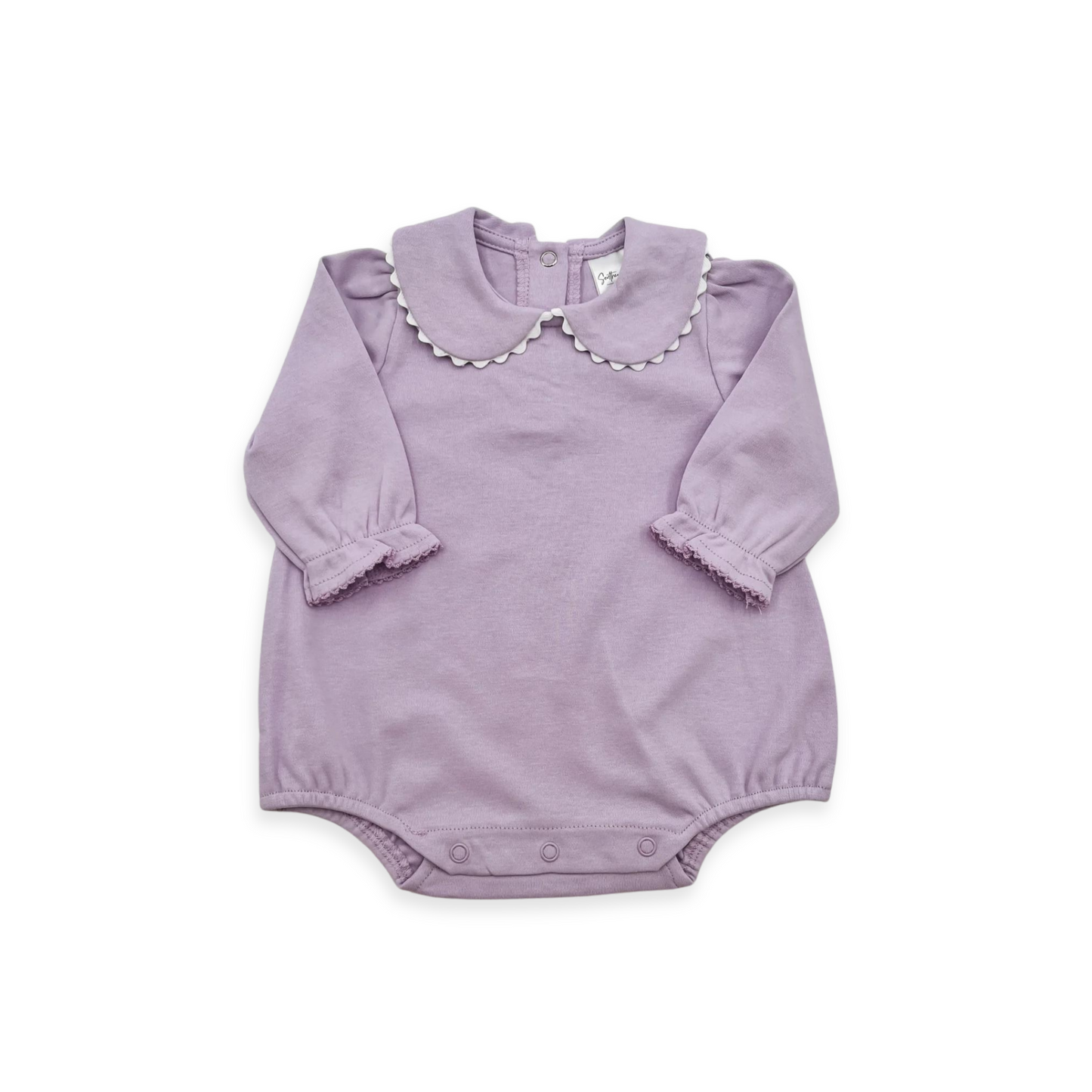 Long Sleeve Scalloped Bubble Romper