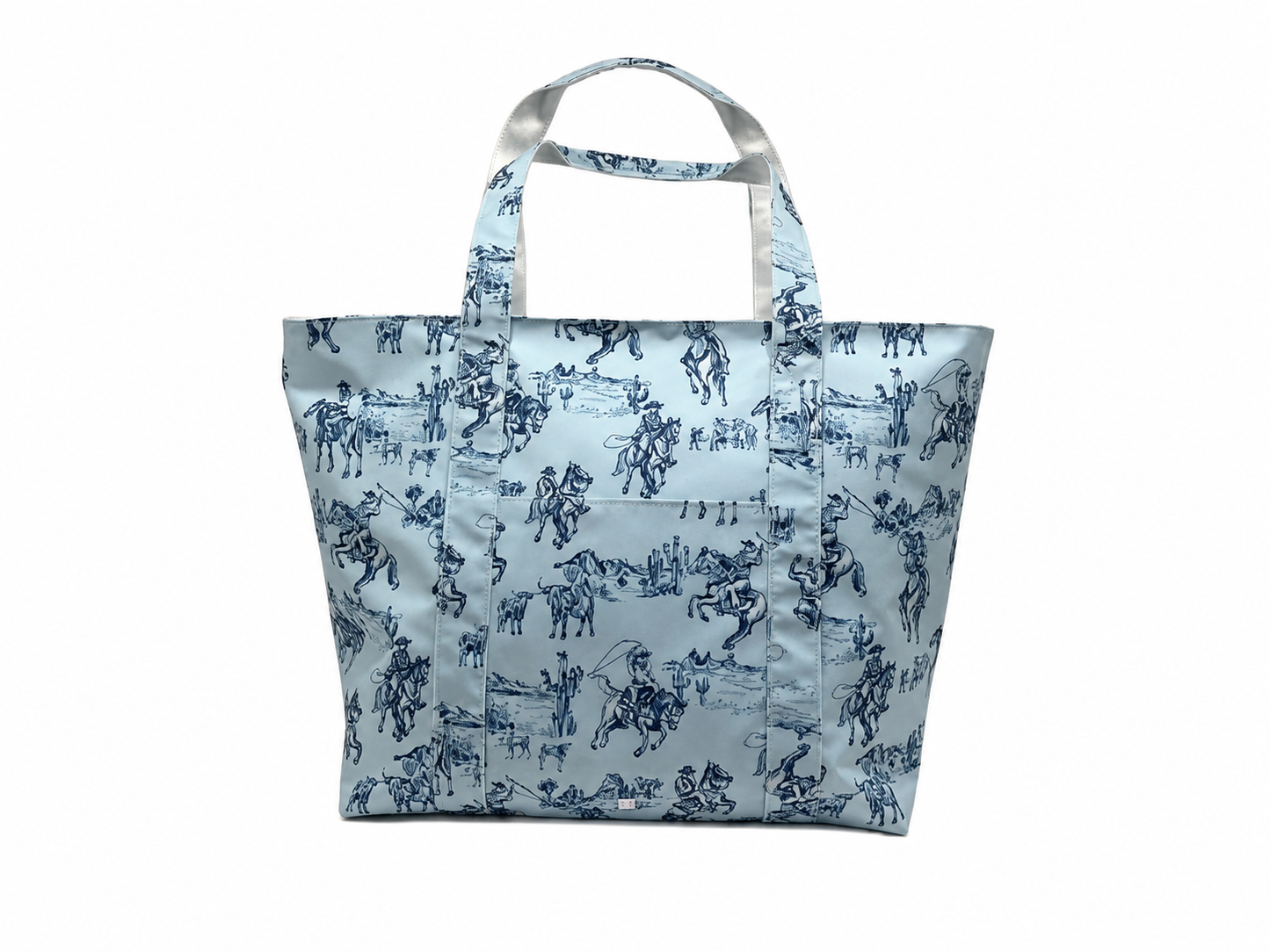 Jumbo Tote - Cowboy Toile Blue