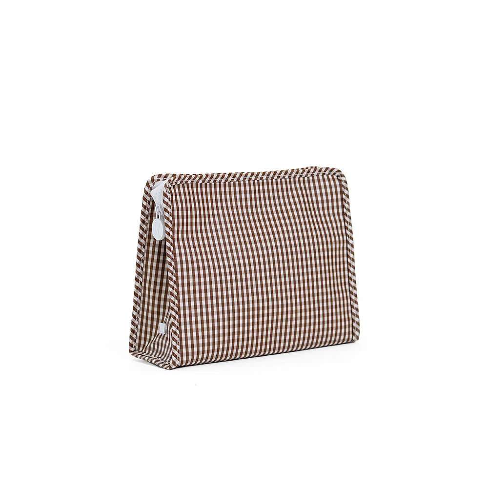 Roadie Large Zip Pouch - Gingham Coco