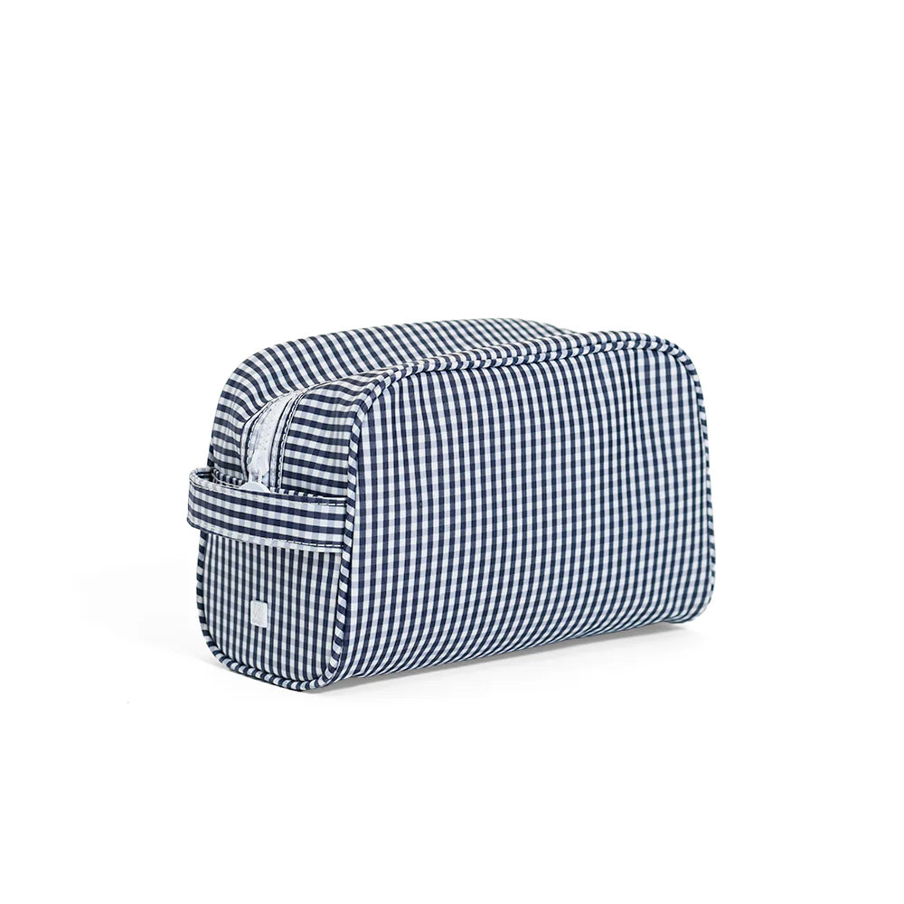 Stowaway Toiletry Bag - Gingham Navy