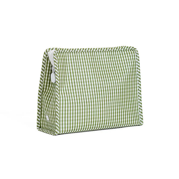 Roadie Large Zip Pouch - Gingham Moss