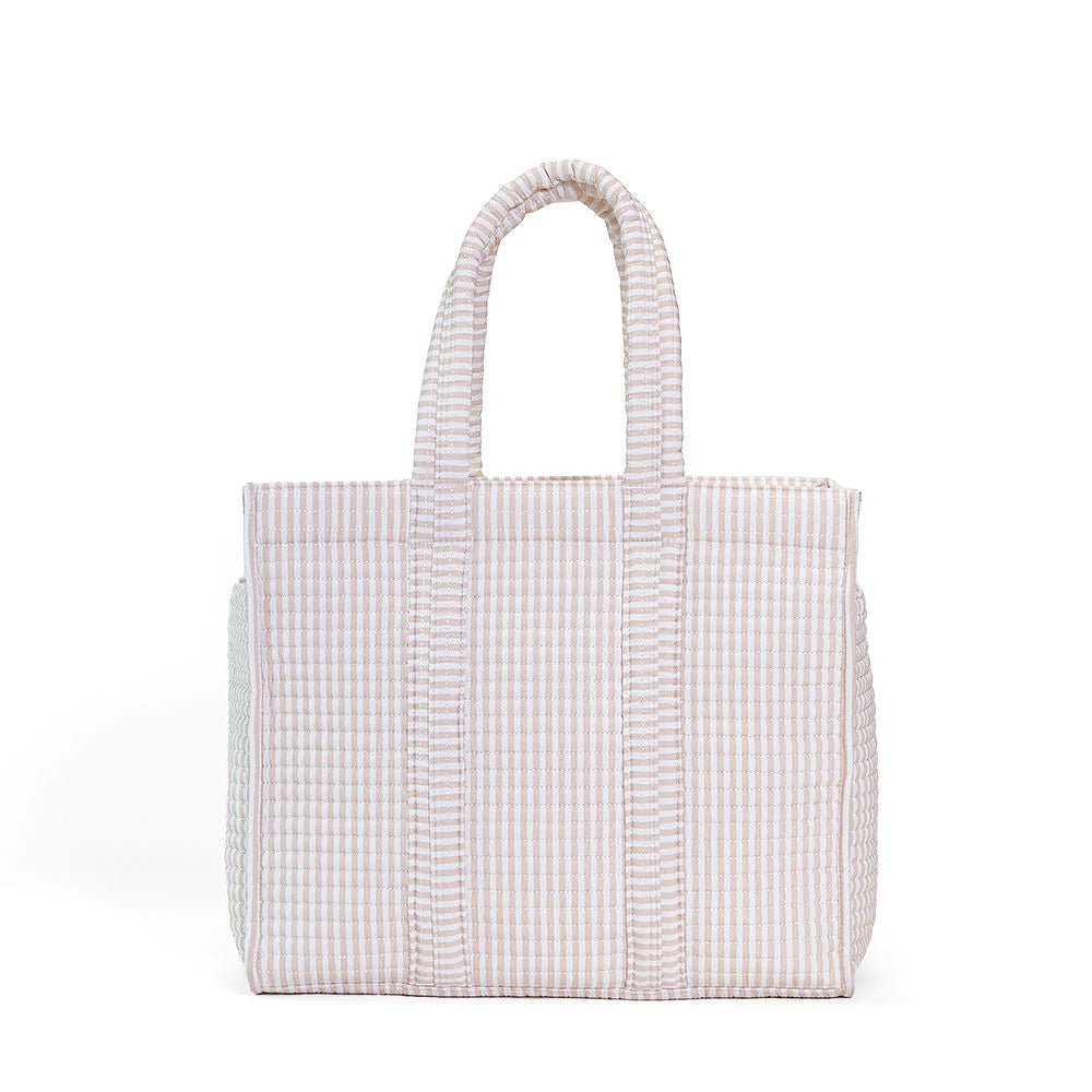 Quilted GOGO Tote - Pimlico Stripe Sand