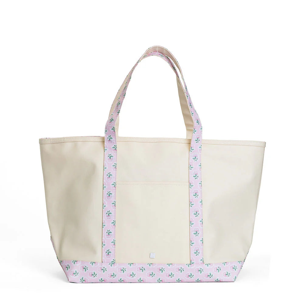 Coated Canvas Tote - Petite Fleur Pink