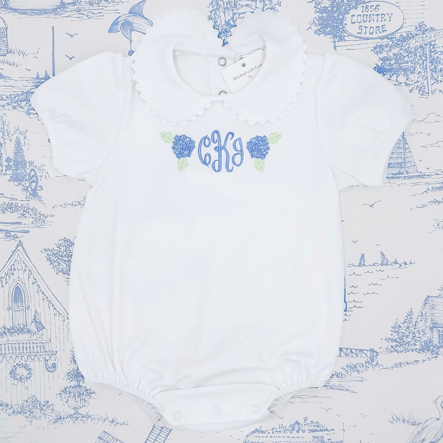 Short Sleeve Scalloped Bubble Romper