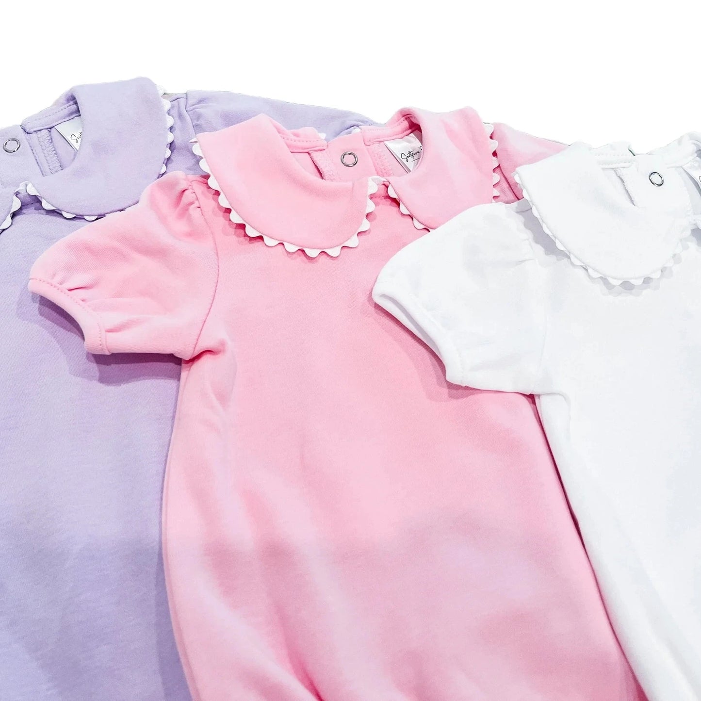 Short Sleeve Scalloped Bubble Romper