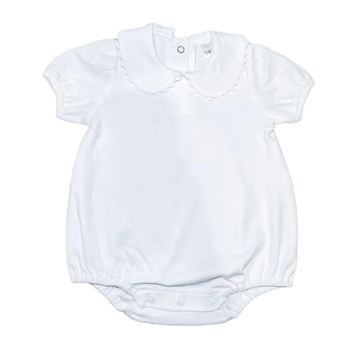 Short Sleeve Scalloped Bubble Romper