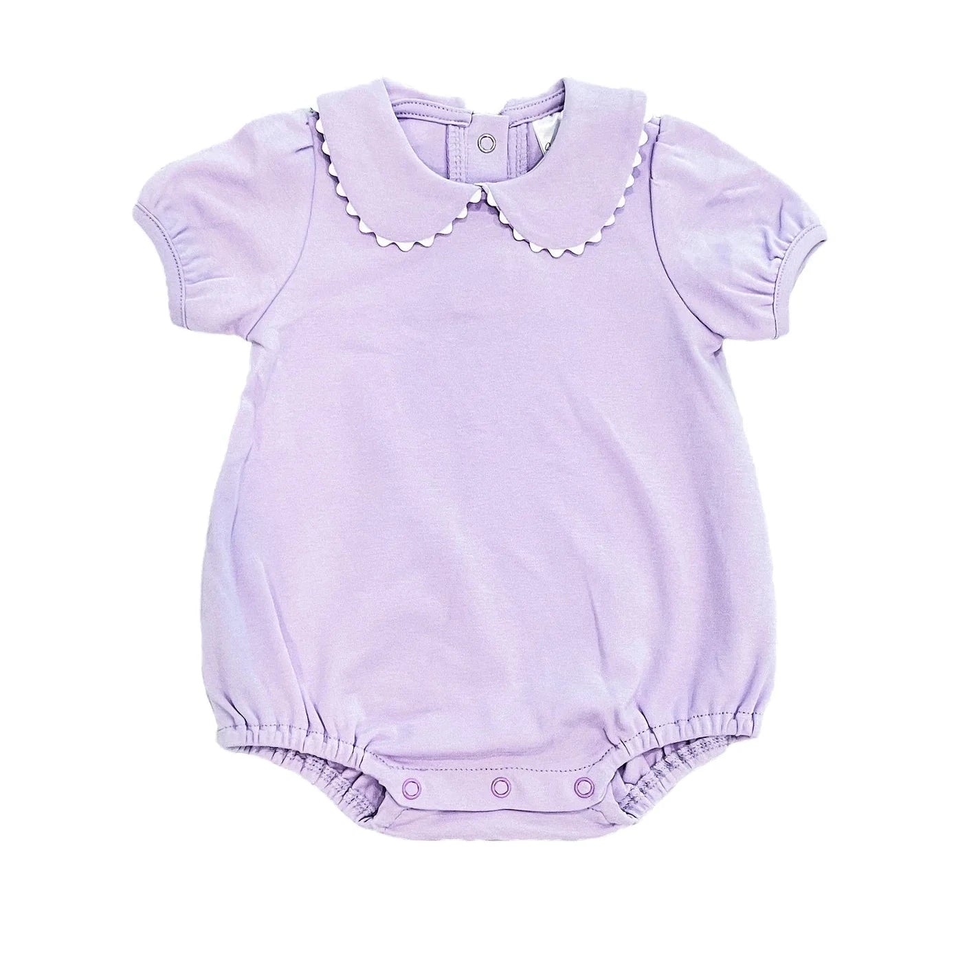 Short Sleeve Scalloped Bubble Romper