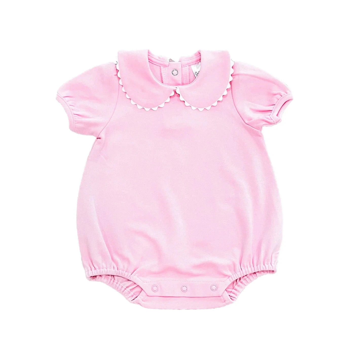 Short Sleeve Scalloped Bubble Romper