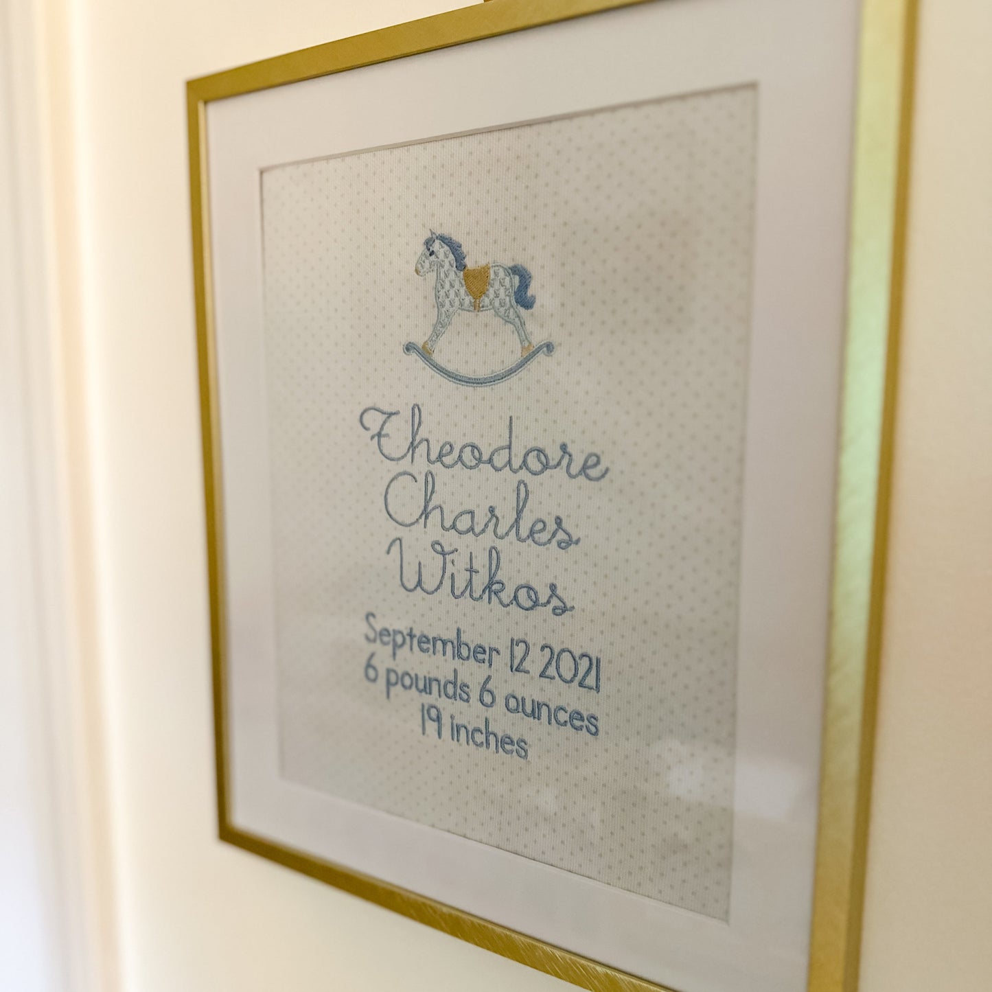 Embroidered Birth Announcement
