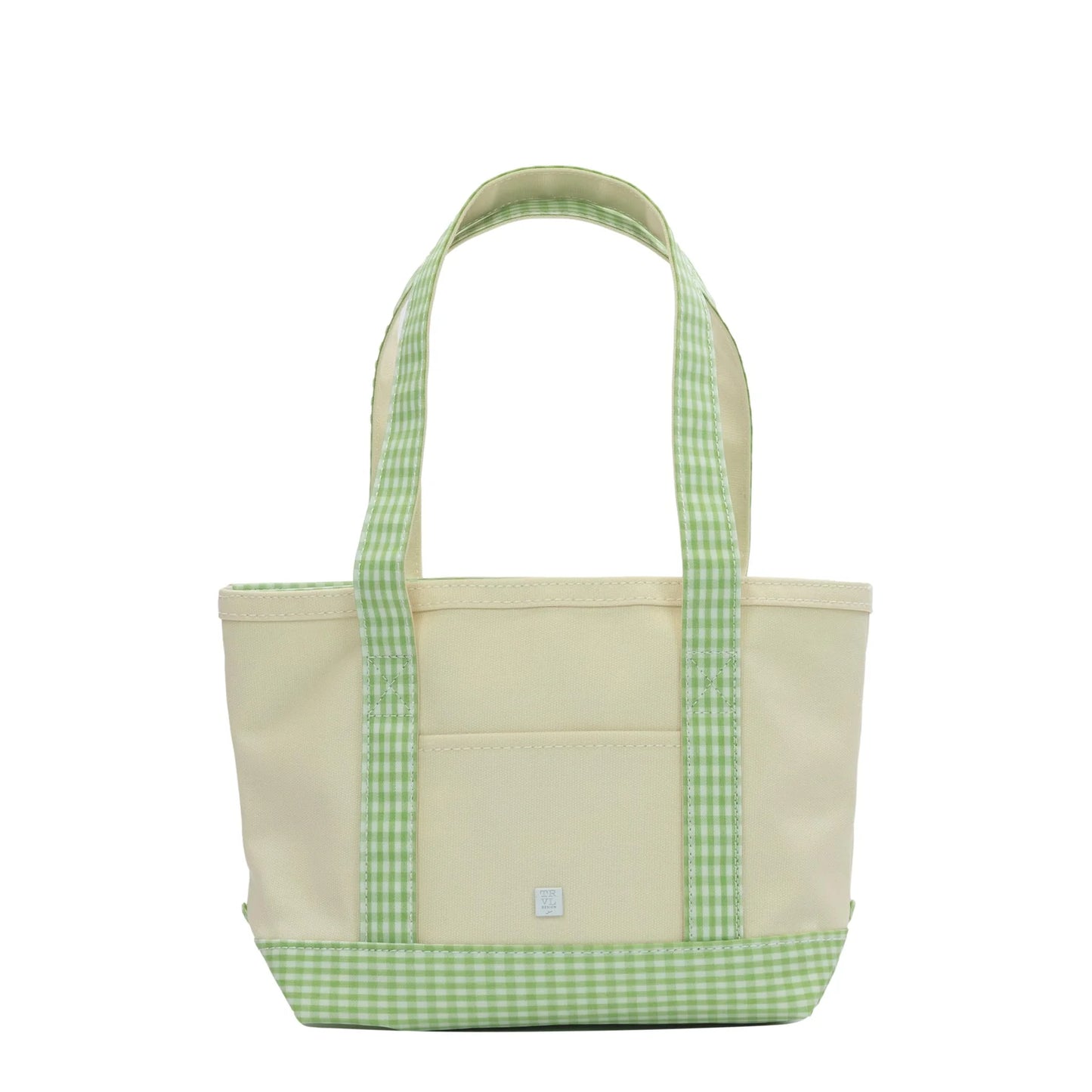 Coated Canvas Tote - Gingham Leaf