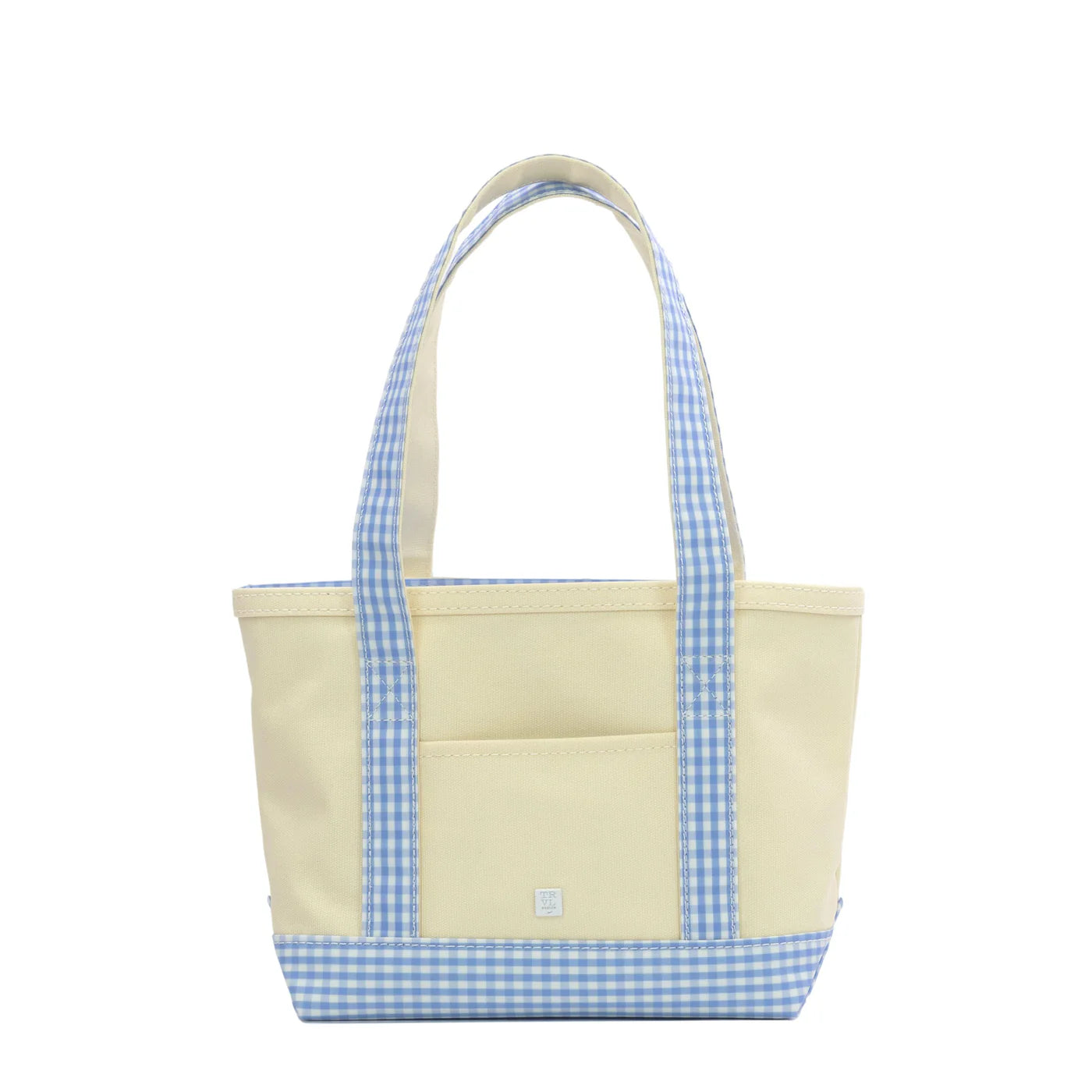 Coated Canvas Tote - Gingham Sky