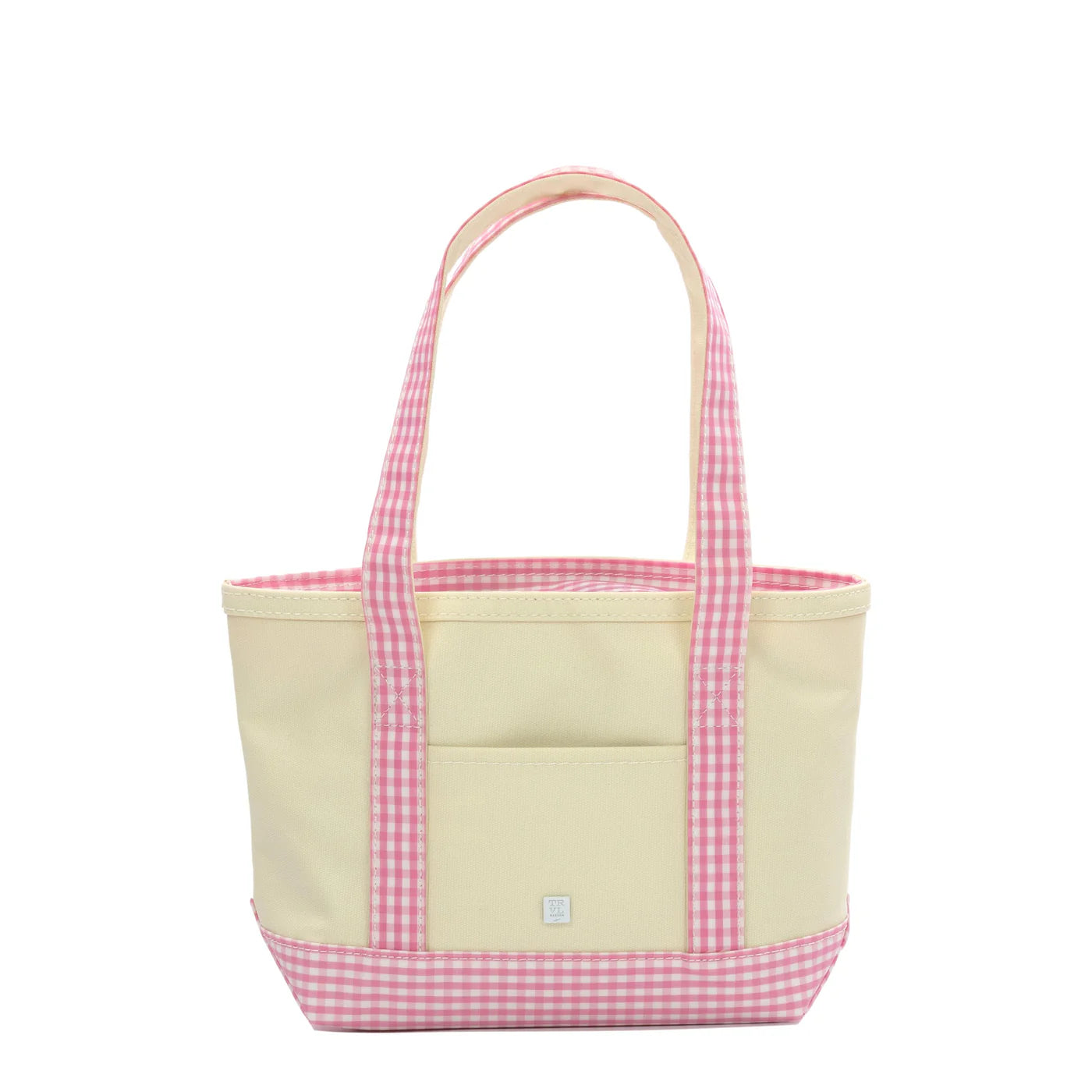 Coated Canvas Tote - Gingham Pink