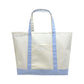 Coated Canvas Tote - Gingham Sky