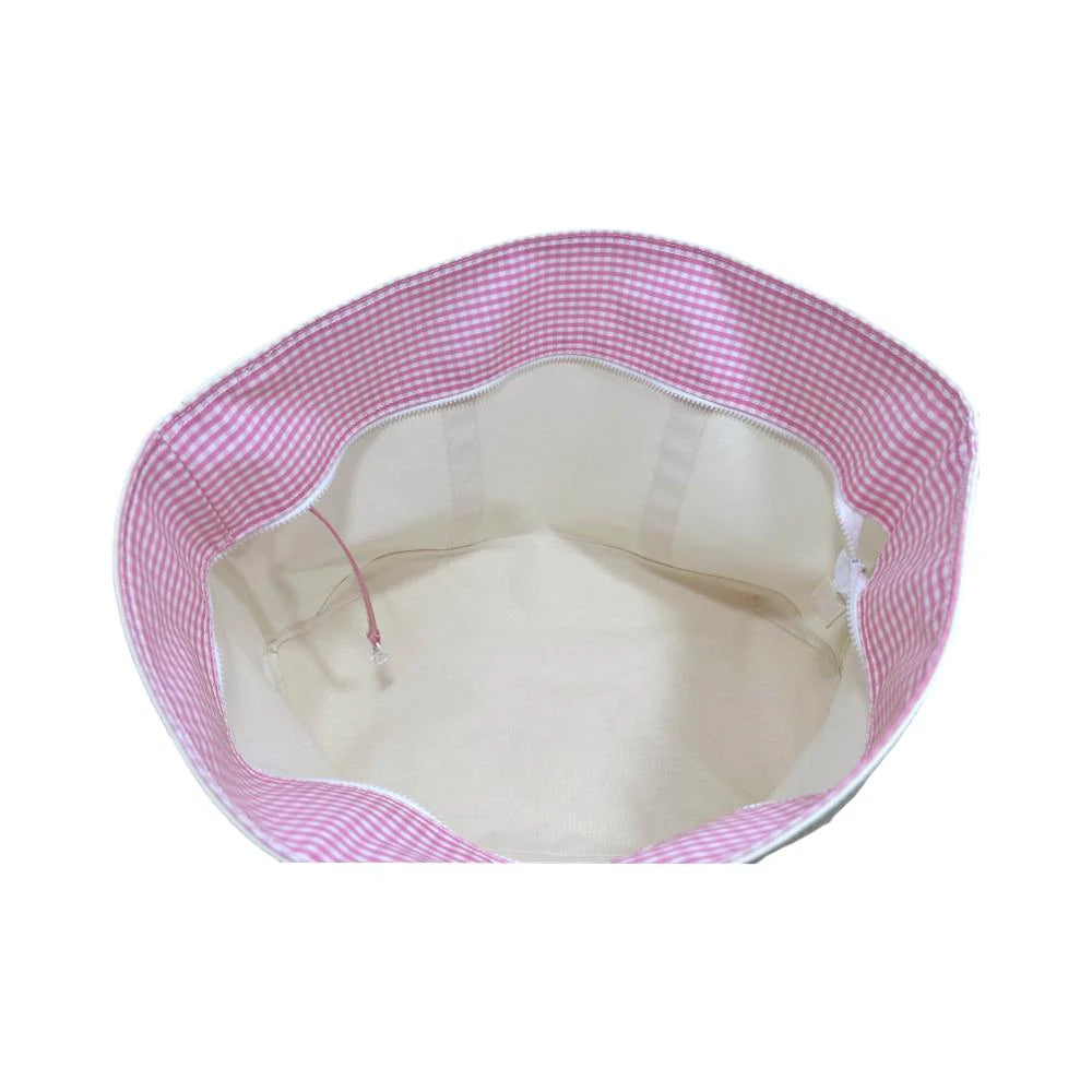Coated Canvas Tote - Gingham Pink