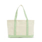 Coated Canvas Tote - Gingham Leaf