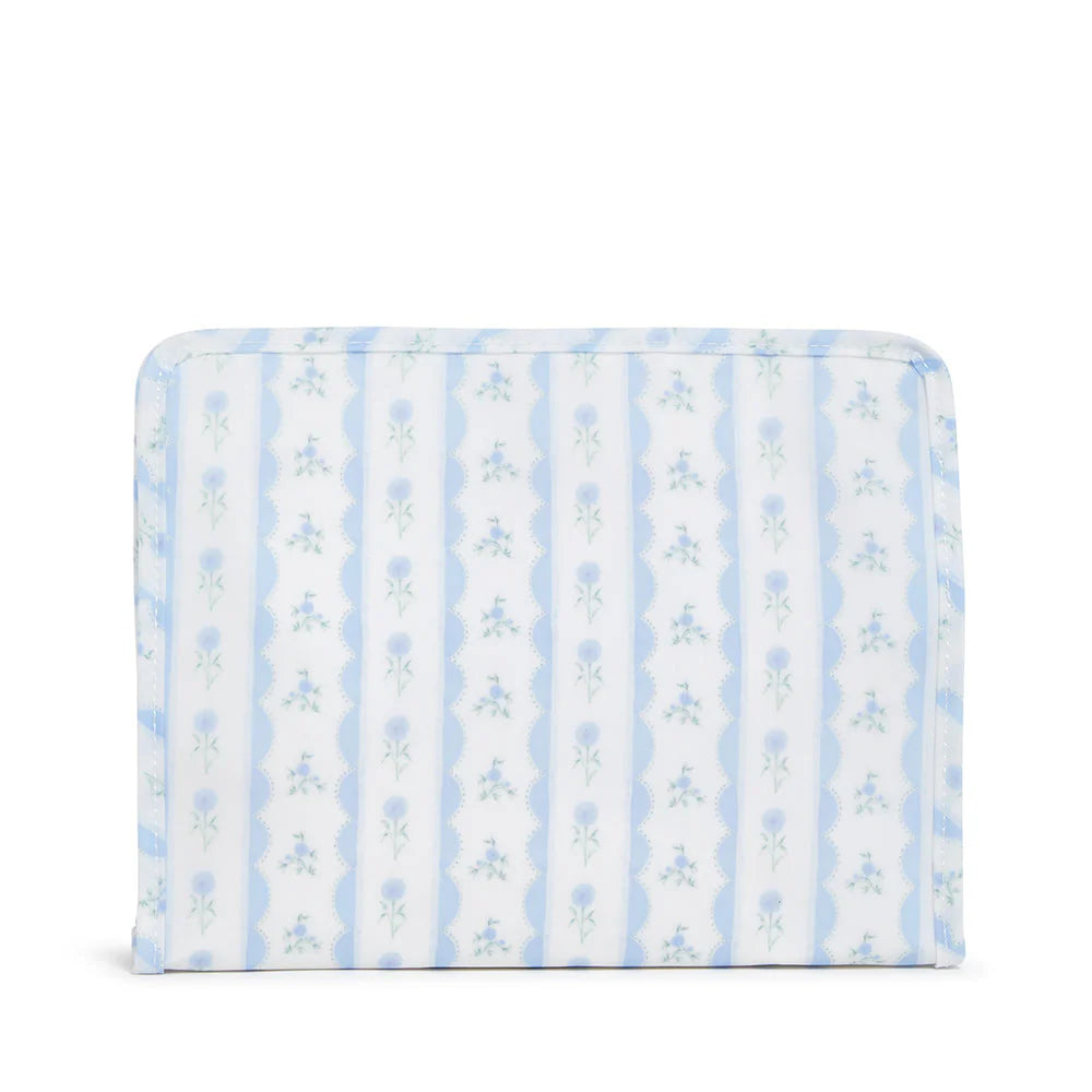 Roadie Large Zip Pouch - Ribbon Floral Blue