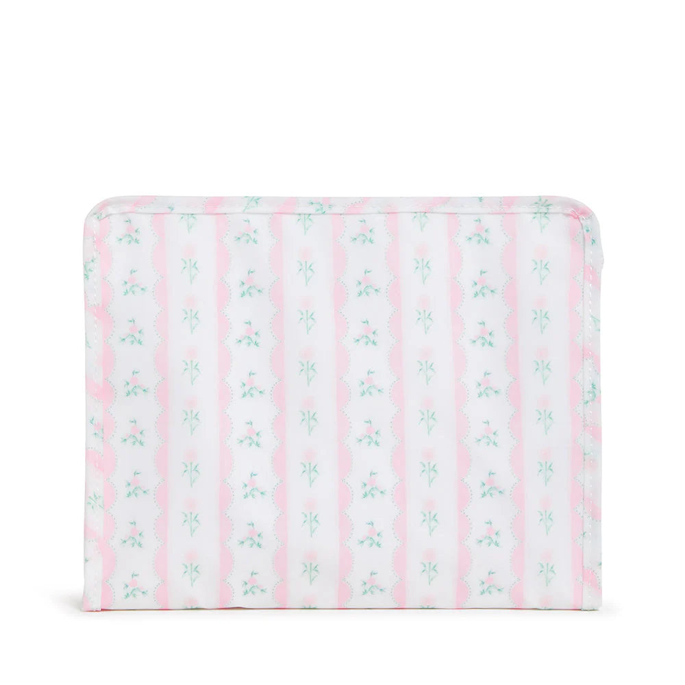 Roadie Large Zip Pouch - Ribbon Floral Pink