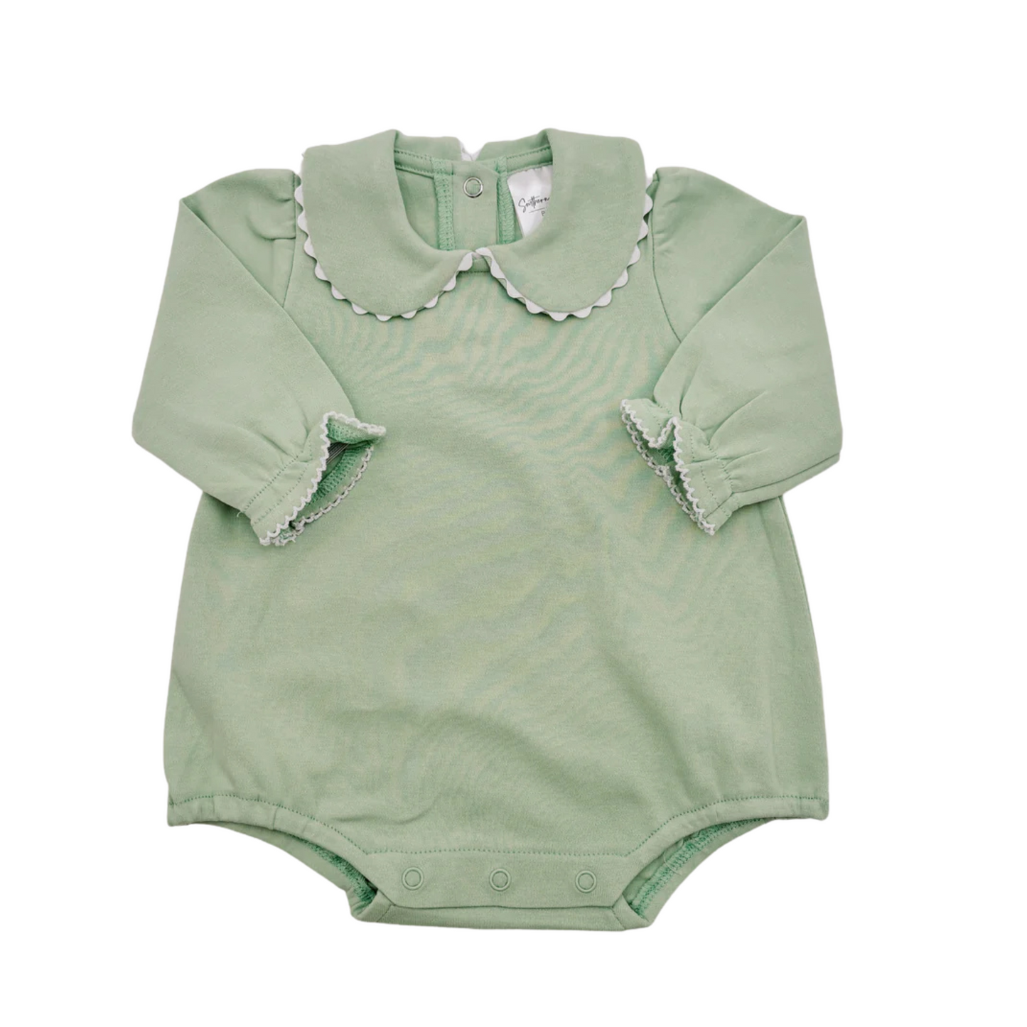 Long Sleeve Scalloped Bubble Romper
