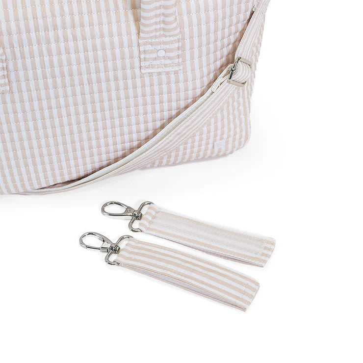 Quilted Stroller Diaper Bag - Pimlico Stripe Sand